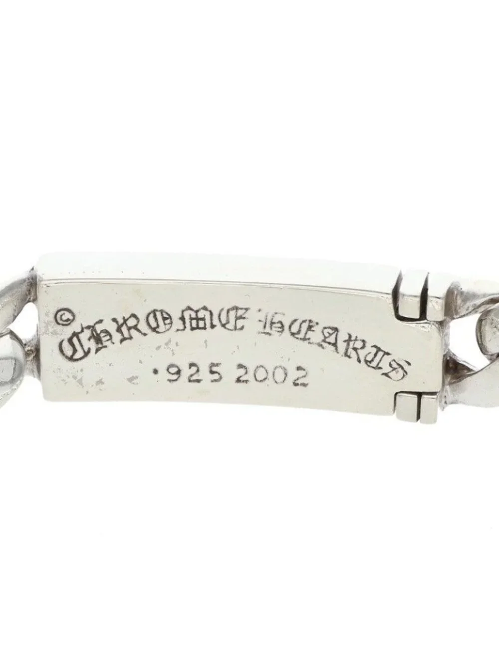 Chrome Hearts ID Bby Flrl Crs Baby ID Floral Cross Silver Bracelet